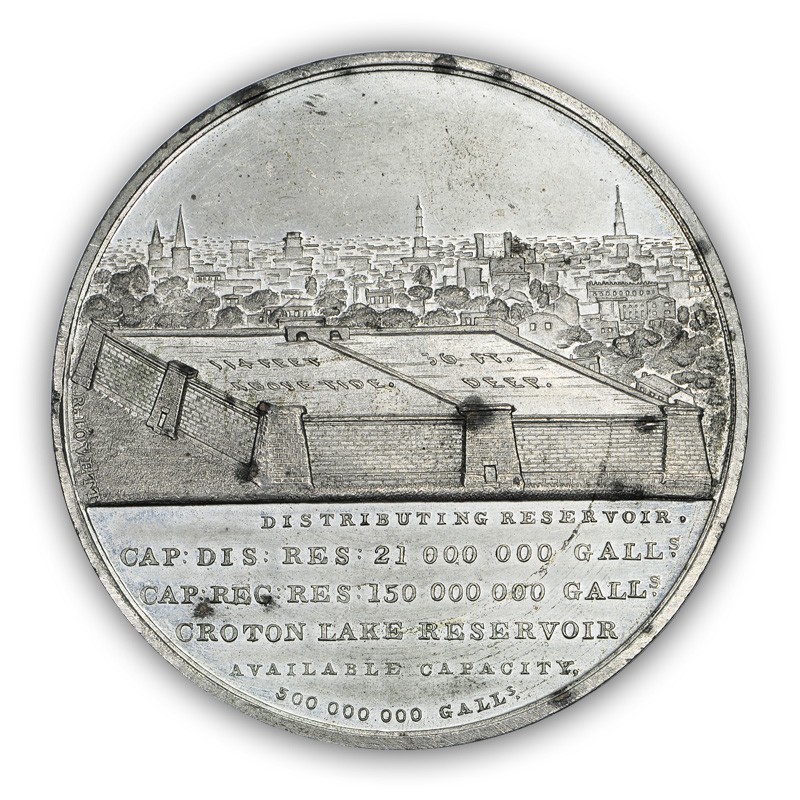 Croton Water Celebration medal by Robert Lovett, Sr. Courtesy of John Kraljevich Americana.